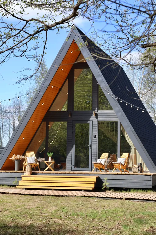 Сканди люкс, дом с камином и видом на лес. LESNOVO