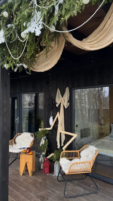 Скандинавский дом с джакузи, сауной и видом на живописное поле