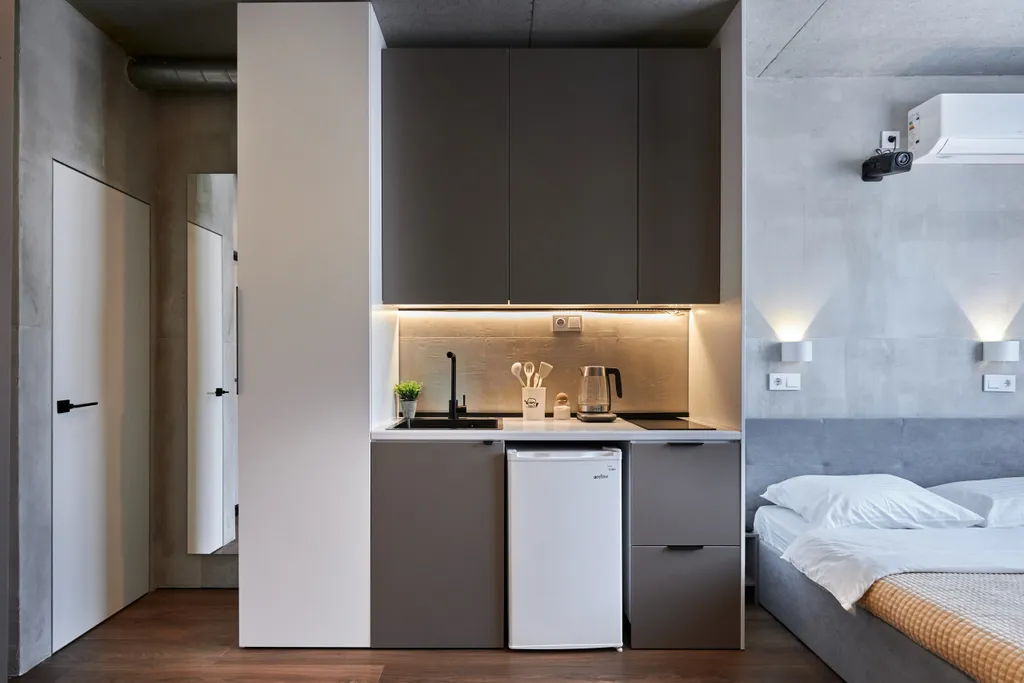 Уютная студия, в стиле лофт