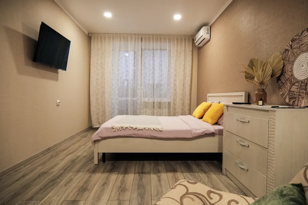 Уют, 1-комнатная квартира с балконом для 3-х гостей