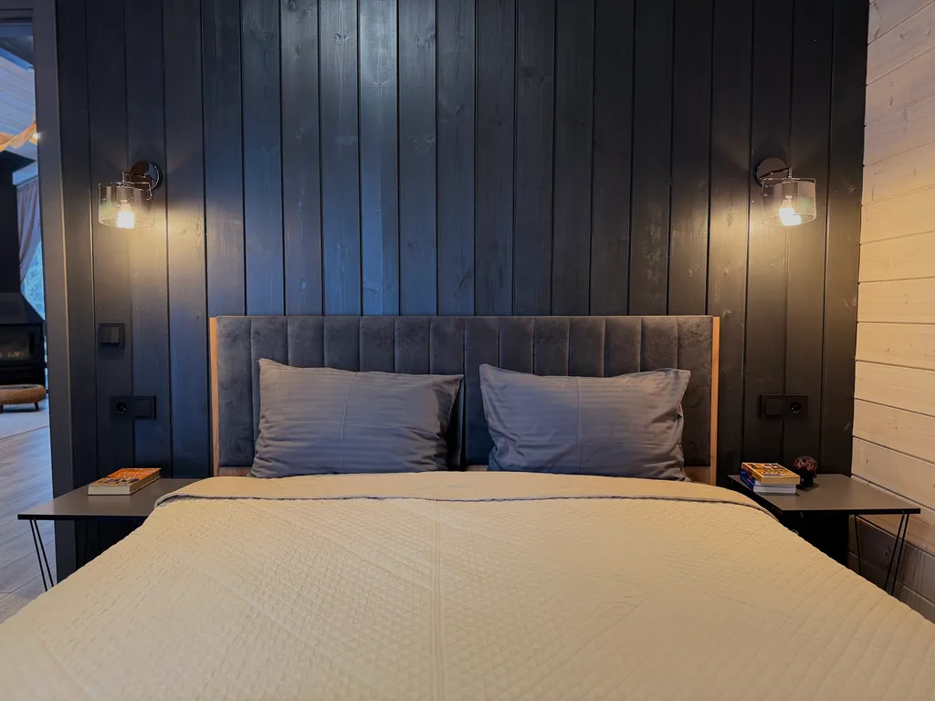 Тихий дом с камином и сауной