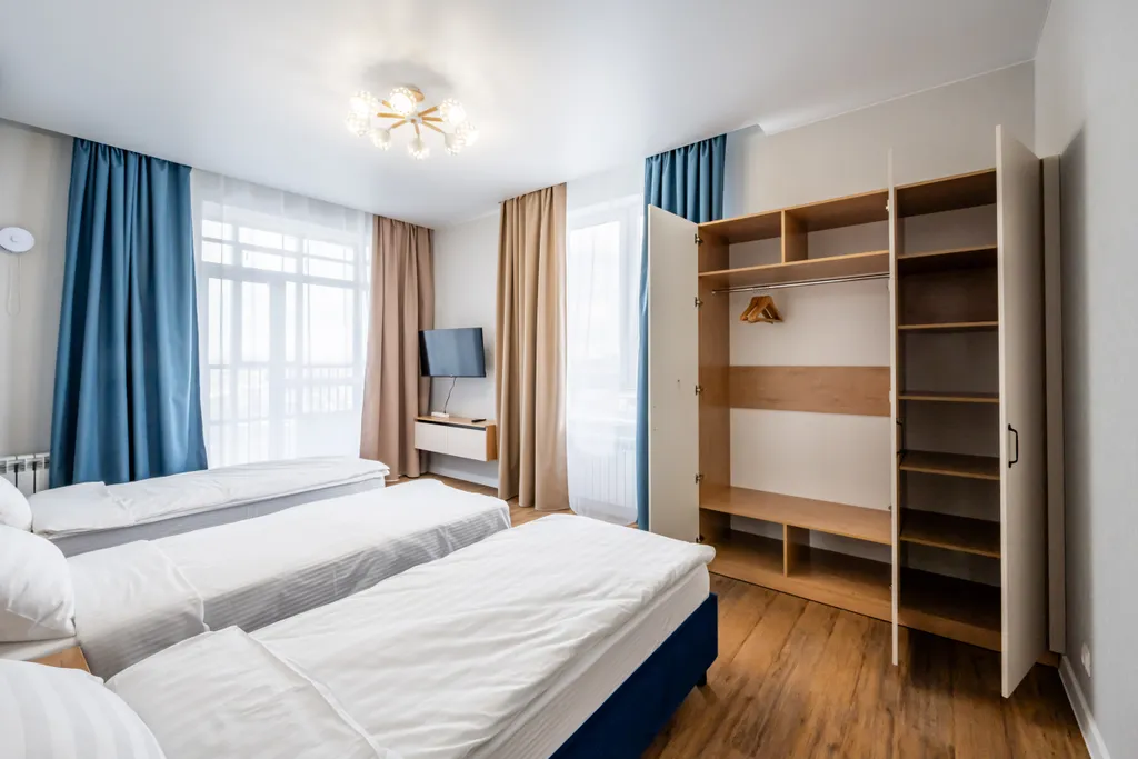 Комфортная квартира с тремя раздельными кроватями