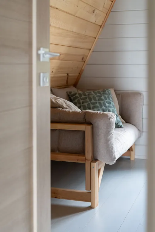 А・Фрейм ВИСТА Логиново
Дом с сауной, видом на лес и реку