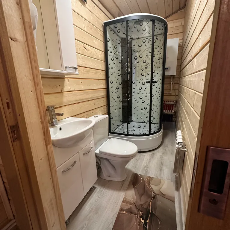 Домик в лесу с панорамными окнами