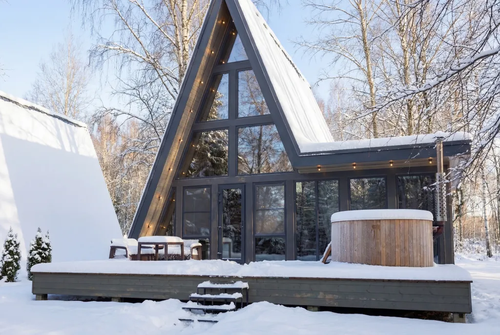 Коттедж Домик A-Frame с купелью и баней 100 м2 — аренда посуточно в Красный Огорок