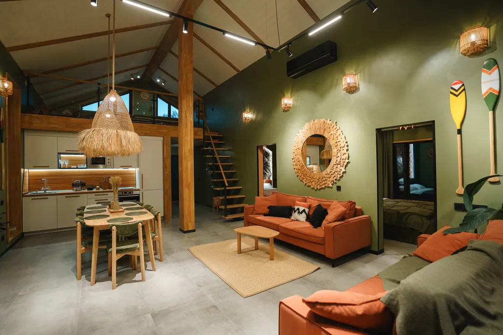 Barnhouse с камином в Krona camp