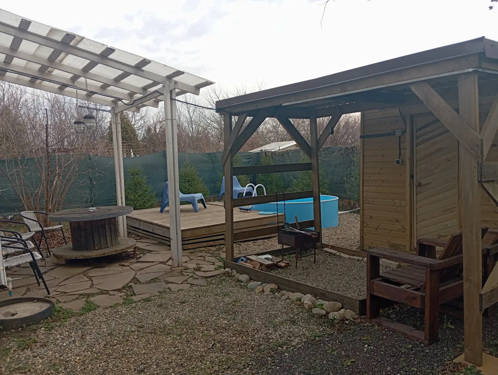 А-фрейм с парной, купелью и беседкой