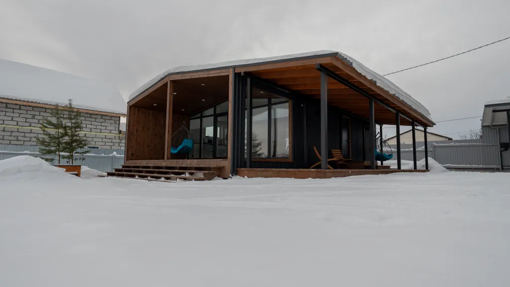 Уютный новый дом в стиле барнхаус