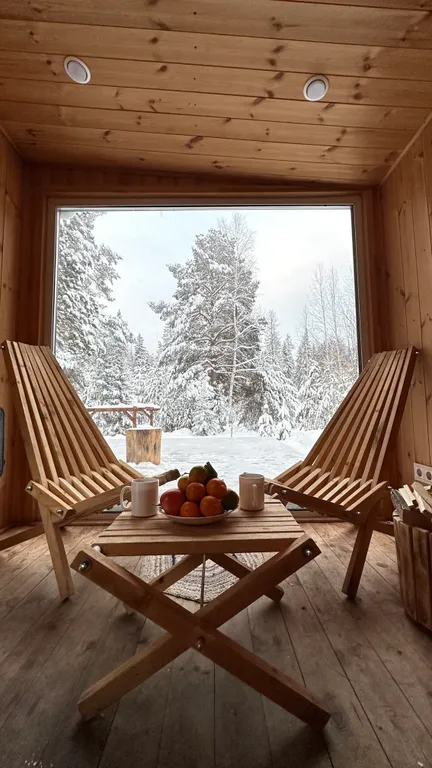 Дом в лесу с баней и чаном