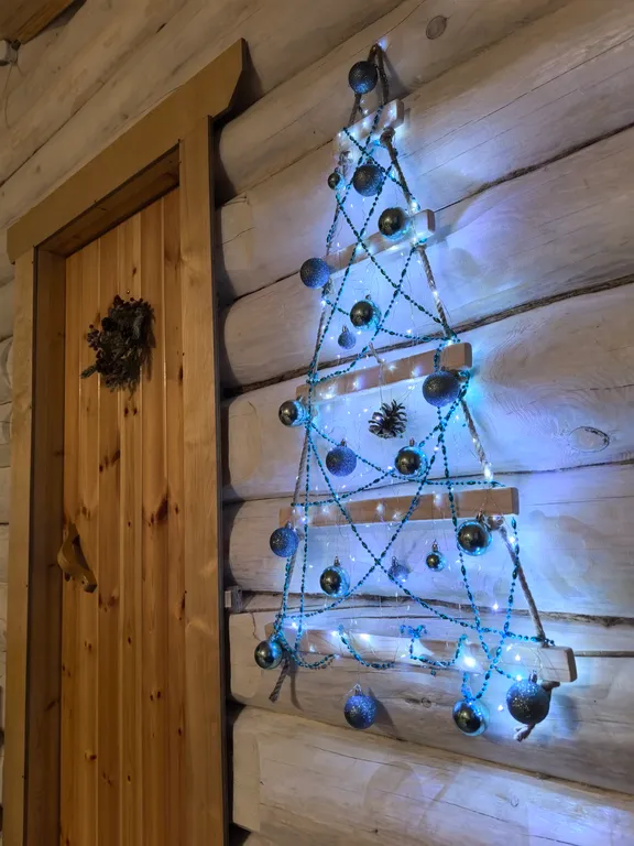 Меличуярви дом из бревна с сауной на берегу озера у самого леса