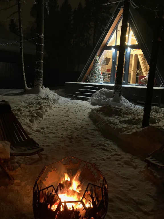 Уютный домик с банным чаном и панорамным видом на лес