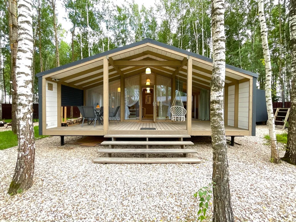 Дубль-дом 3 с панорамной сауной и купелью Green Forest Club