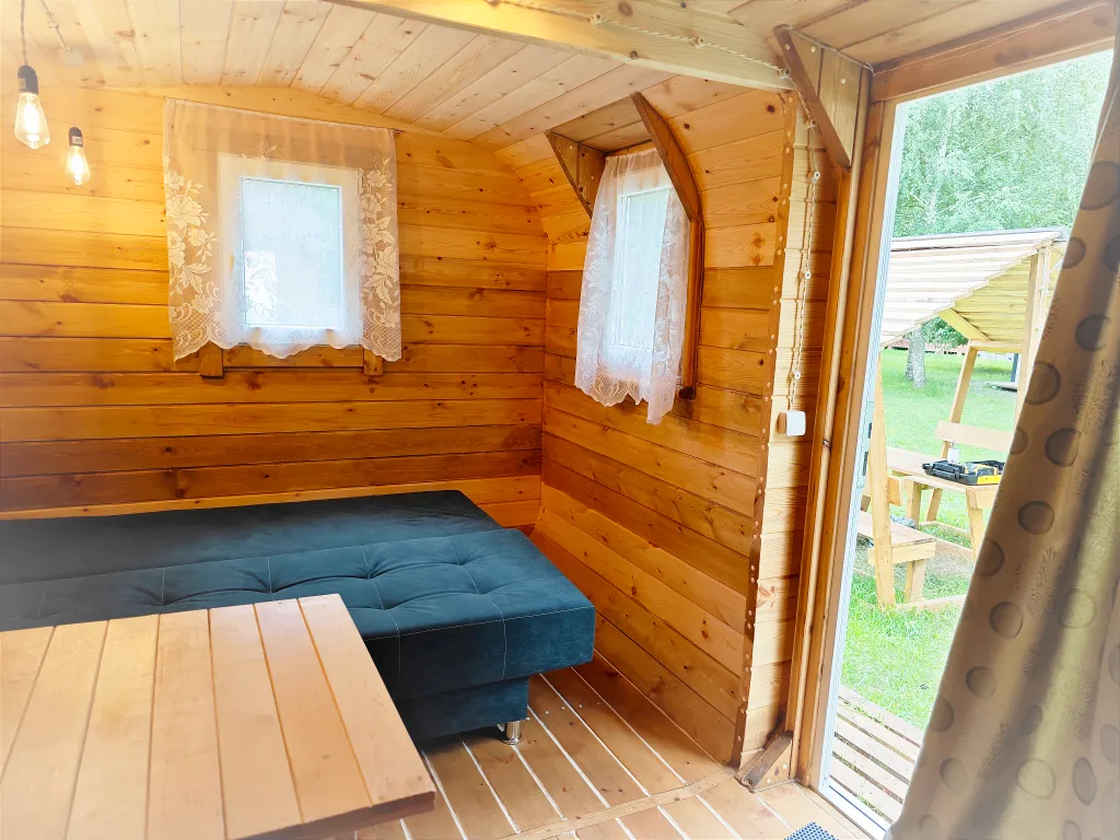 Мини-домик Бочка с собственной беседкой