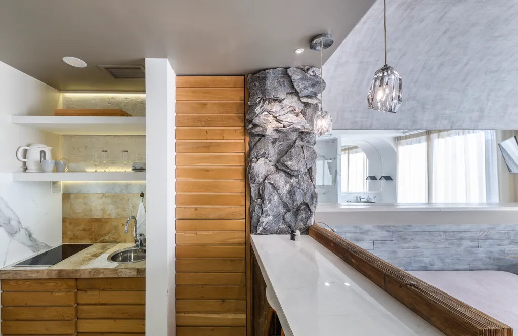 ЛАЙТ БЛЮ ДИЗАЙН-СТУДИЯ | 30 м² | Уют в стиле ростик с горным пейзажем!