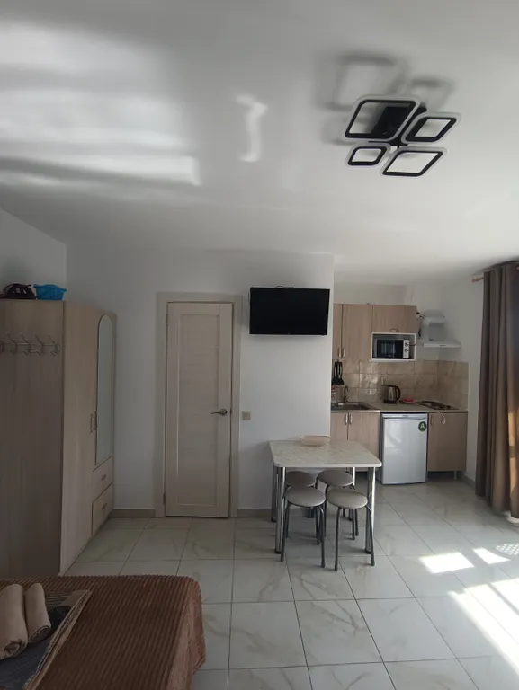 Уютная студия с кухней и видом на море.