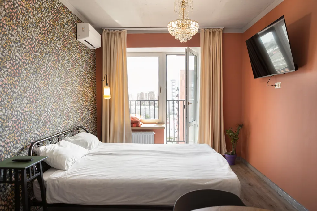 Квартира Квартира Студия в центре Яблони большой двуспальной кроватью — Уфа