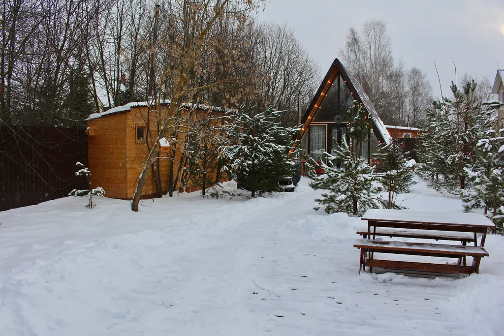 Коттедж A-frame дом Янтарь — Образцово