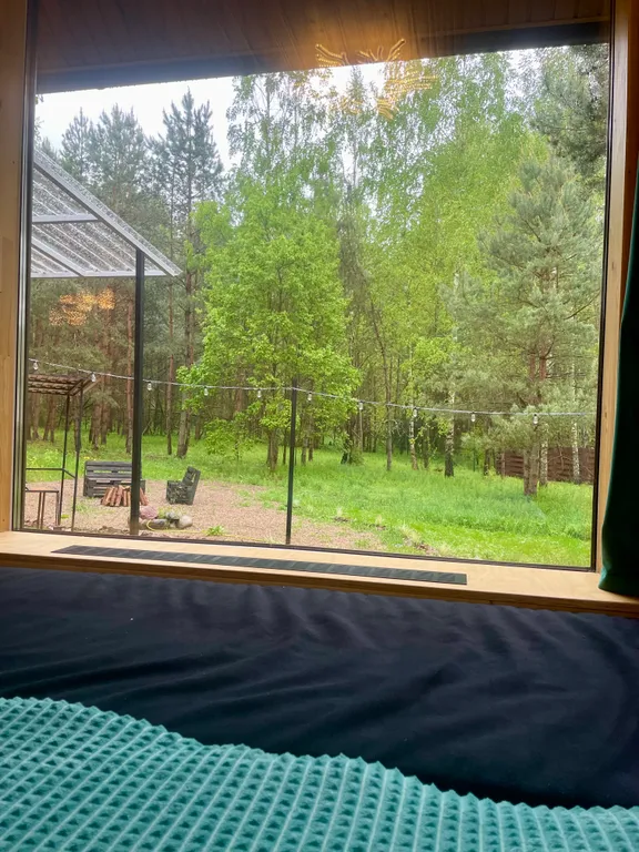 Дом в лесу: баня, купель, проектор, камин, озеро, велосипеды