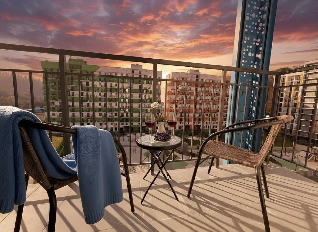 Студия с балконом и парковкой, рядом с набережной