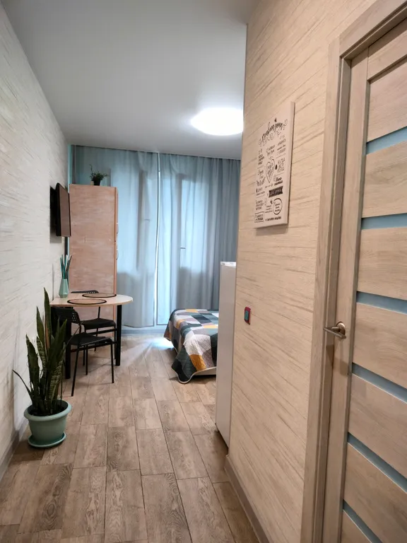 Уютная студия в новостройке с панорамными окнами