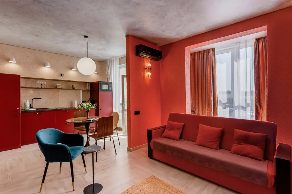 Квартира Red красный apartments квартира премиум с дизайнерским ремонтом — Мирное