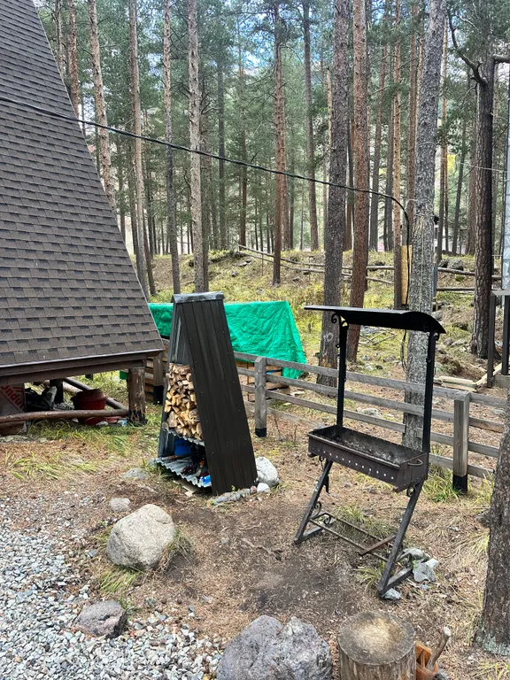 Сказочный дом в лесу с видом на горы