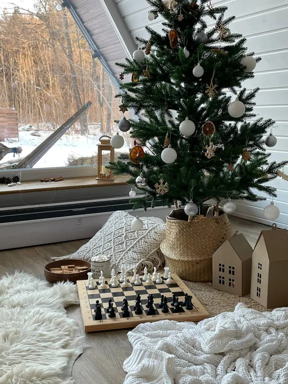 Дом A-frame у подножья горы