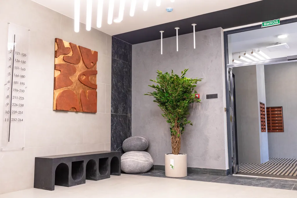 Уютнaя совремeнная cтильная квартира-студия в ЖК Артнова