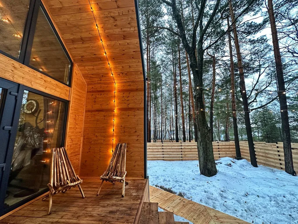 Барн-хаус 1 с чаном и сауной в сосновом лесу