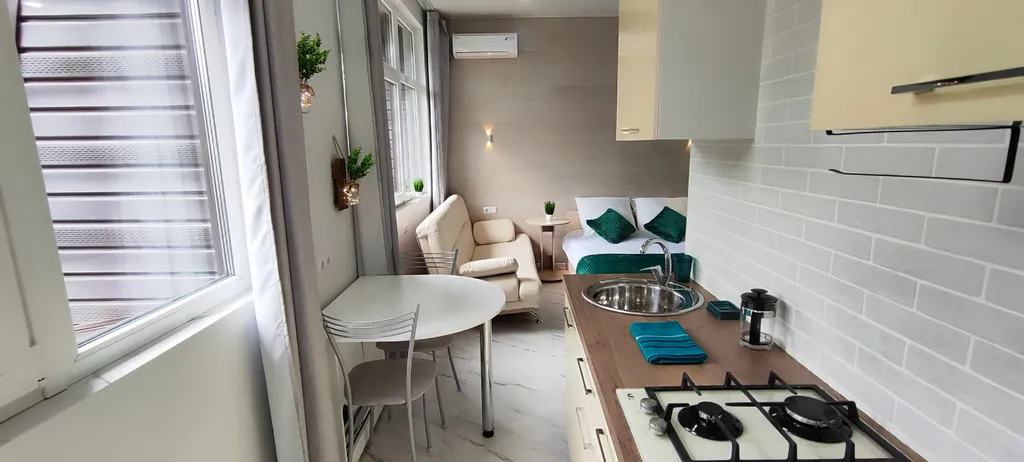 Стильная студия с лучшим видом на горы