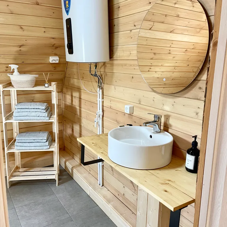 А-фрейм с баней и чаном