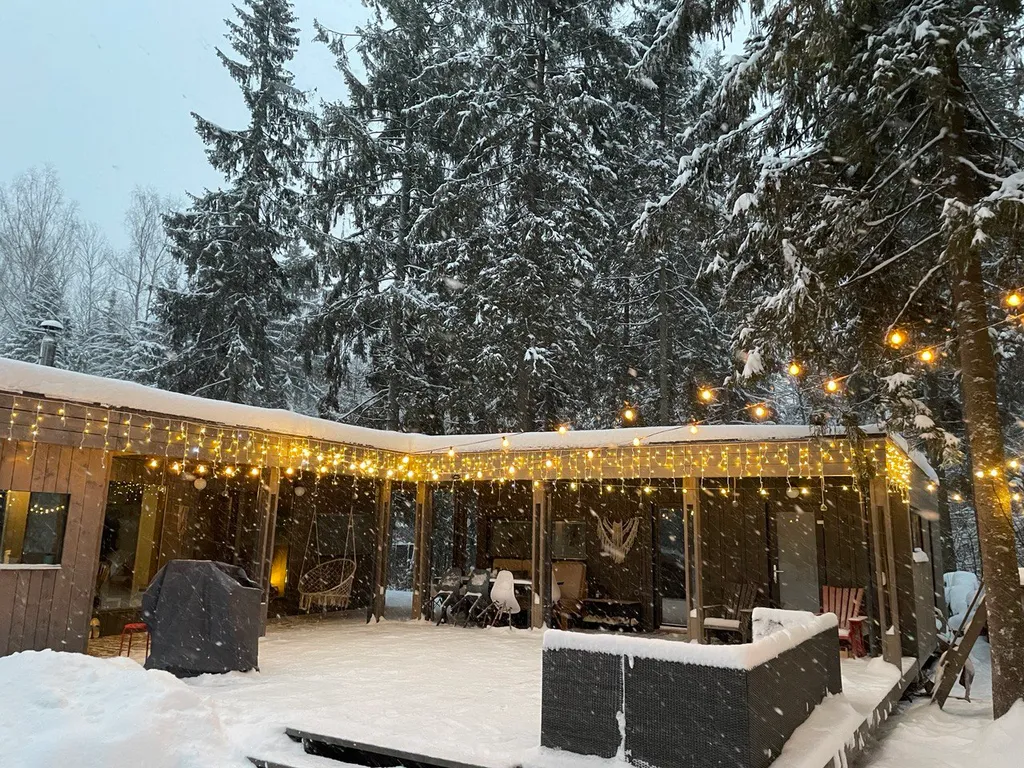 Уютный дом в тишине хвойного леса