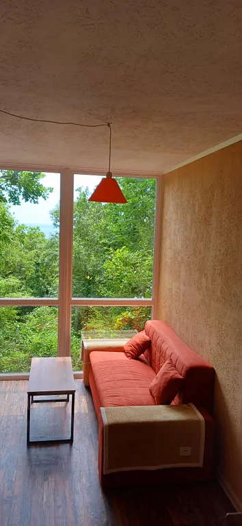 Комната с верандой в доме Остановка Море с видом на море и лес