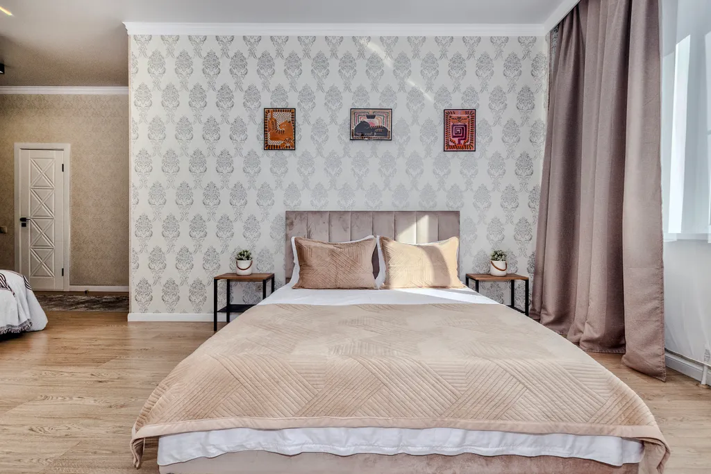 Уютная однокомнатная с видом на город возле набережной в Астане