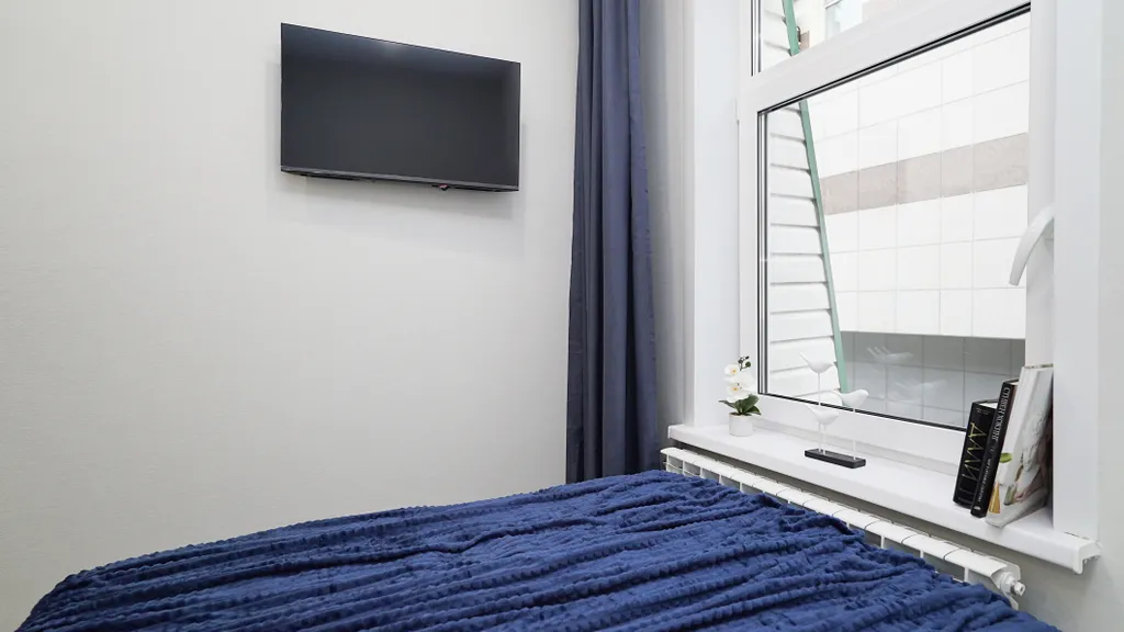 Студия с двуспальной кроватью, есть wifi и кондиционер