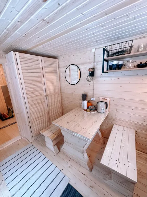 Домик в лесу с потрясающим видом из окна с банным комплексом