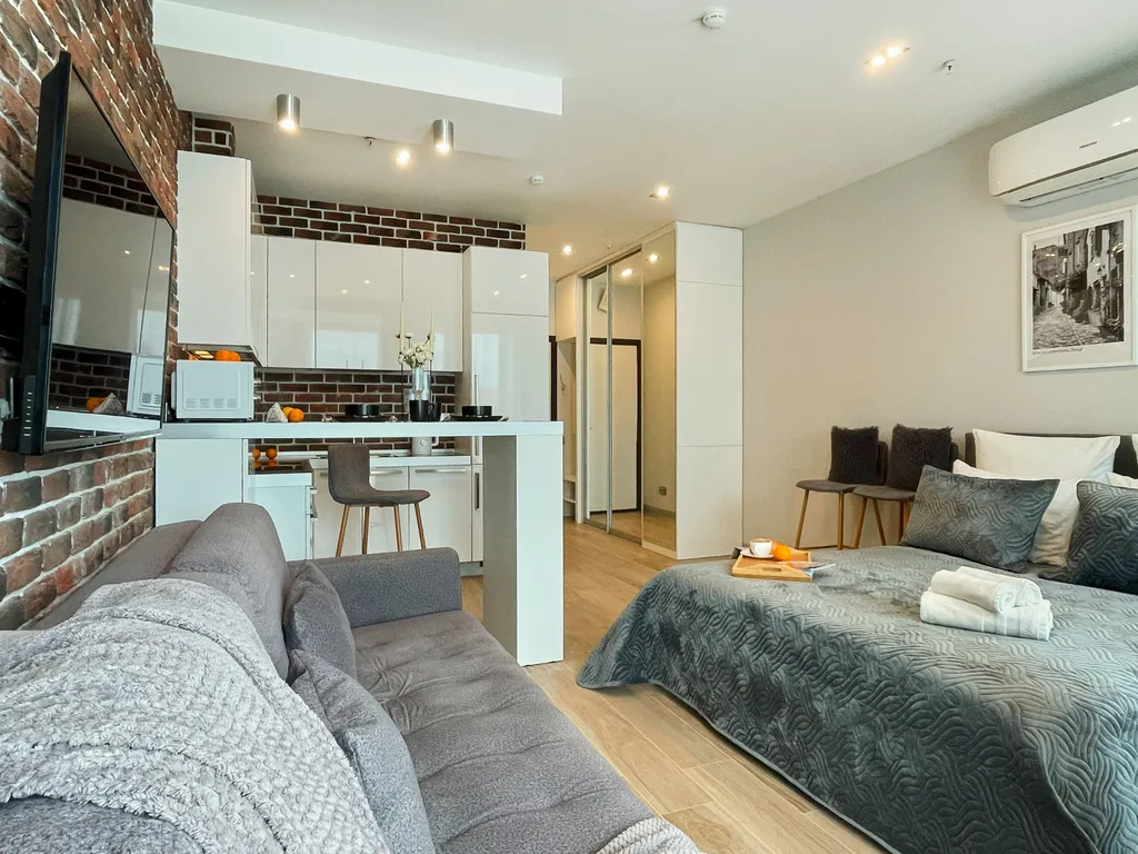 Квартира Улучшенные Loft видовые апартаменты метро ЦСКА 3 мин — Москва