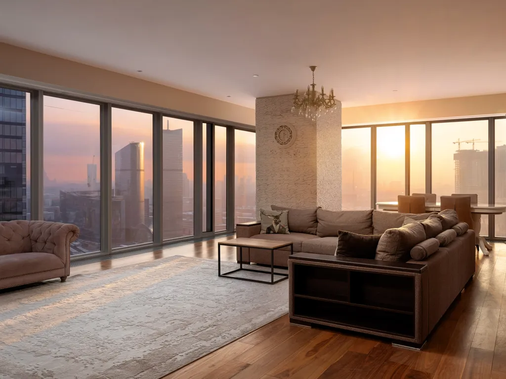 Oko Gudja 29 этаж 100 м2 панорамный вид на город шикарный закат