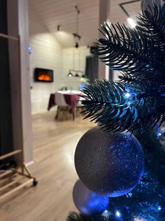 Домик в лесу с камином и баней