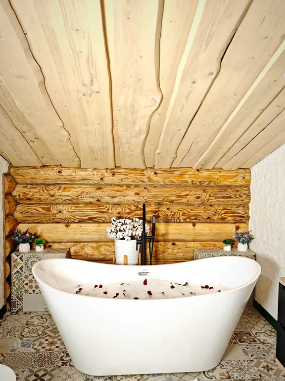 Лесной дом с тёплым бассейном, джакузи, сауной и сибирским чаном