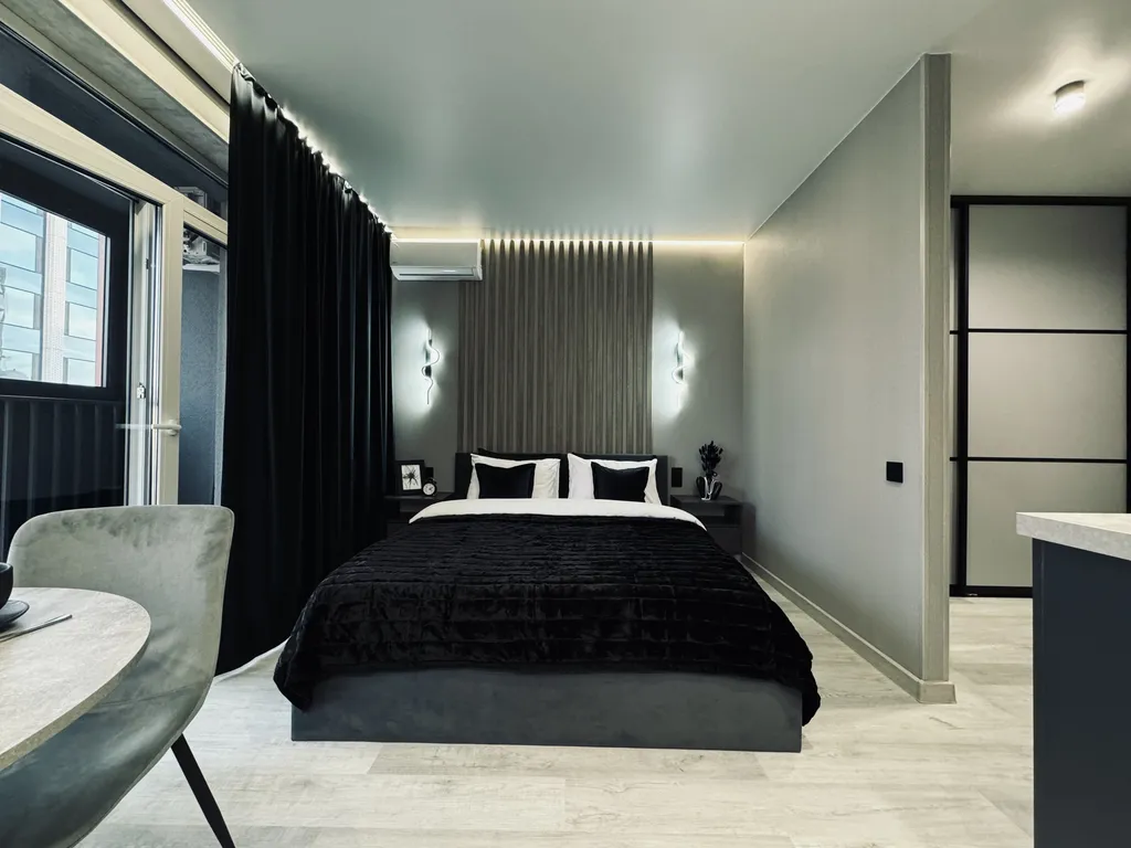 Изящная студия с шикарным видом на мегаполис