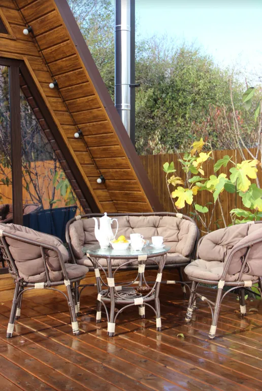 Spa-отдых в гостевом доме в стиле A-frame с отдельным двориком