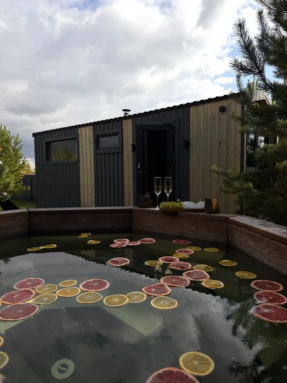 Панорамный дом с чаном под открытым небом и баней на дровах