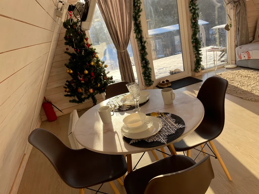 Уютный A-frame дом в лесу, баня, мангал