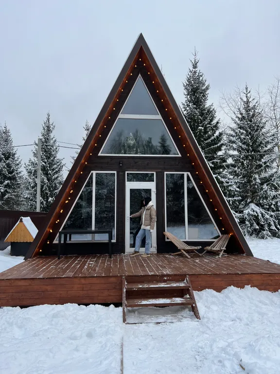 Уютный романтический домик А-фрейм