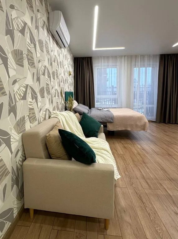 Уютная студия с балконом в шаге от Тинькофф холл и УфаАрена