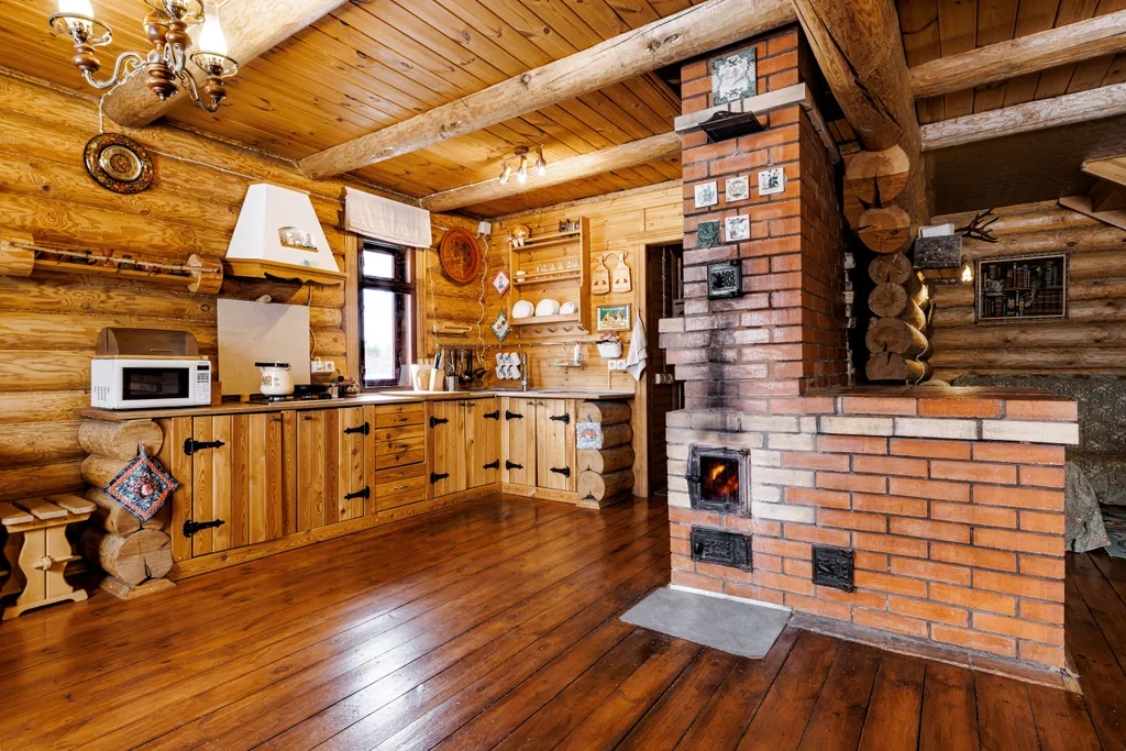 Дом в стиле Rustic с баней на дровах