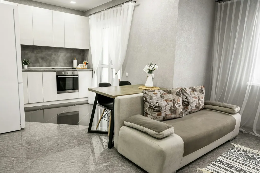 С видом на город с высоты птичьего полёта