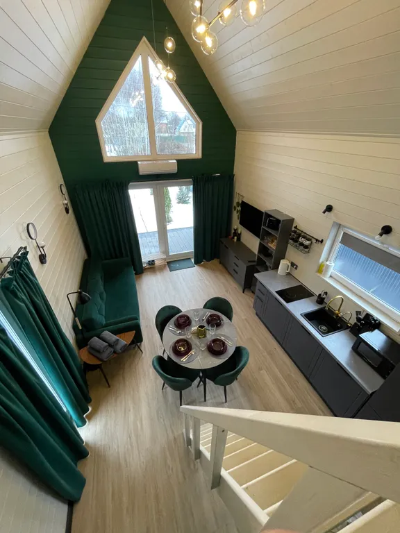 Новый современный дом с сауной в стиле барн хаус