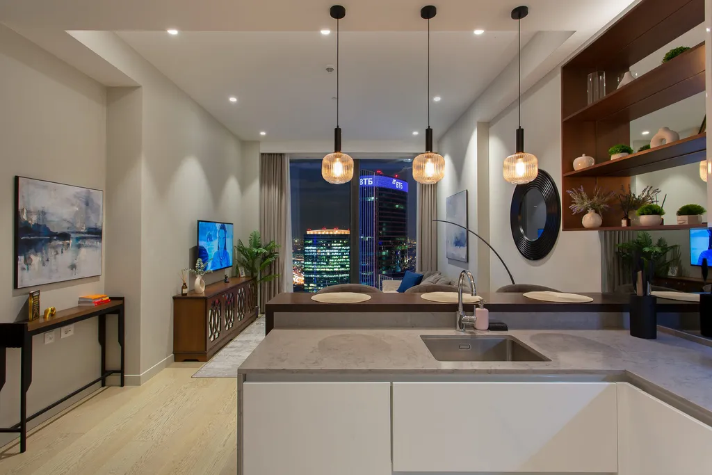 62 этаж, вид на Башни, Лужники, Парк победы